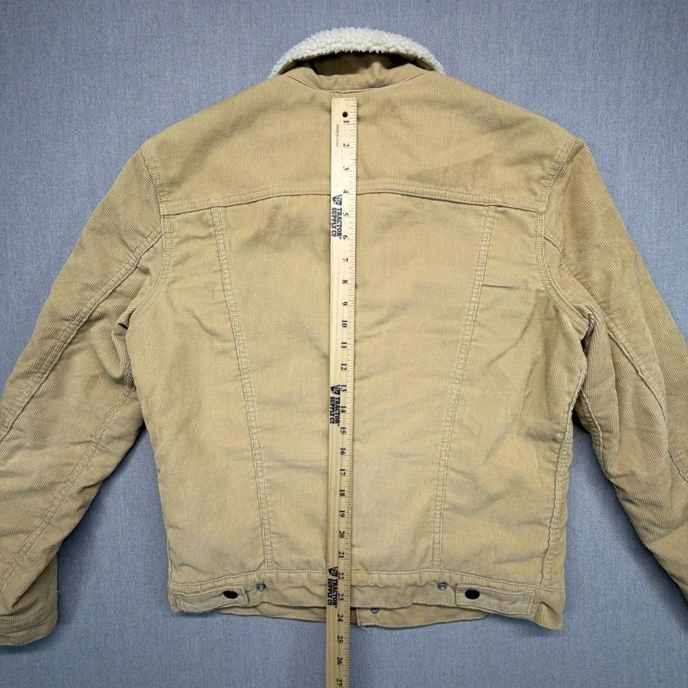 Levi's Sherpa Lined Corduroy‎ Tan Trucker Jacket Mens M Beige Levi Strauss Coat